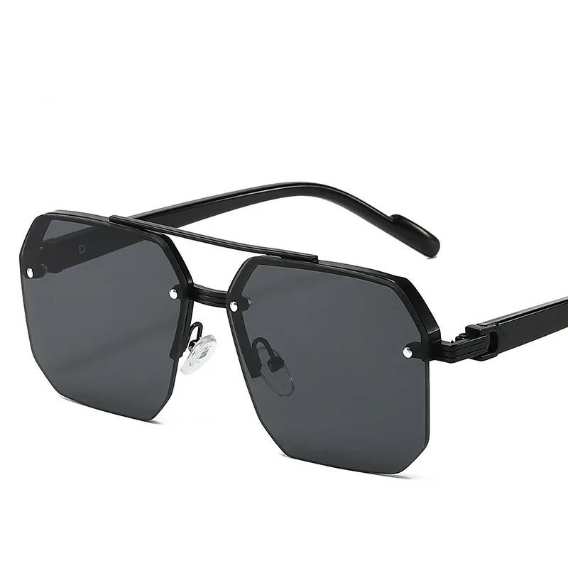 Men's Metal Sunglasses Square Half Frame
