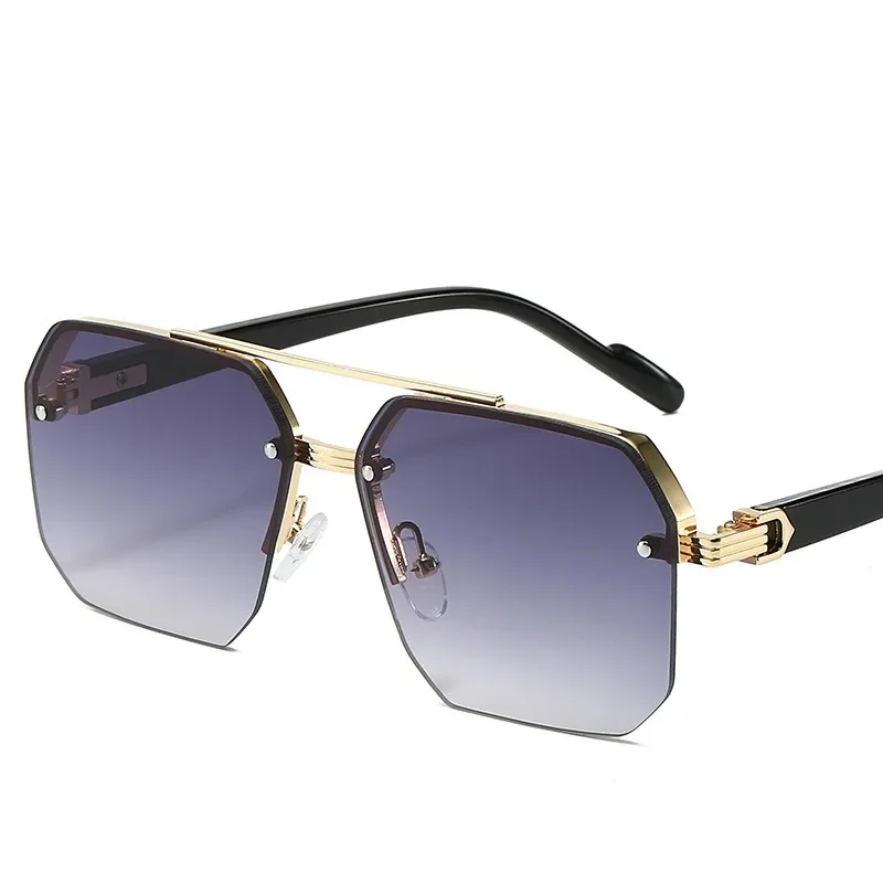 Men's Metal Sunglasses Square Half Frame