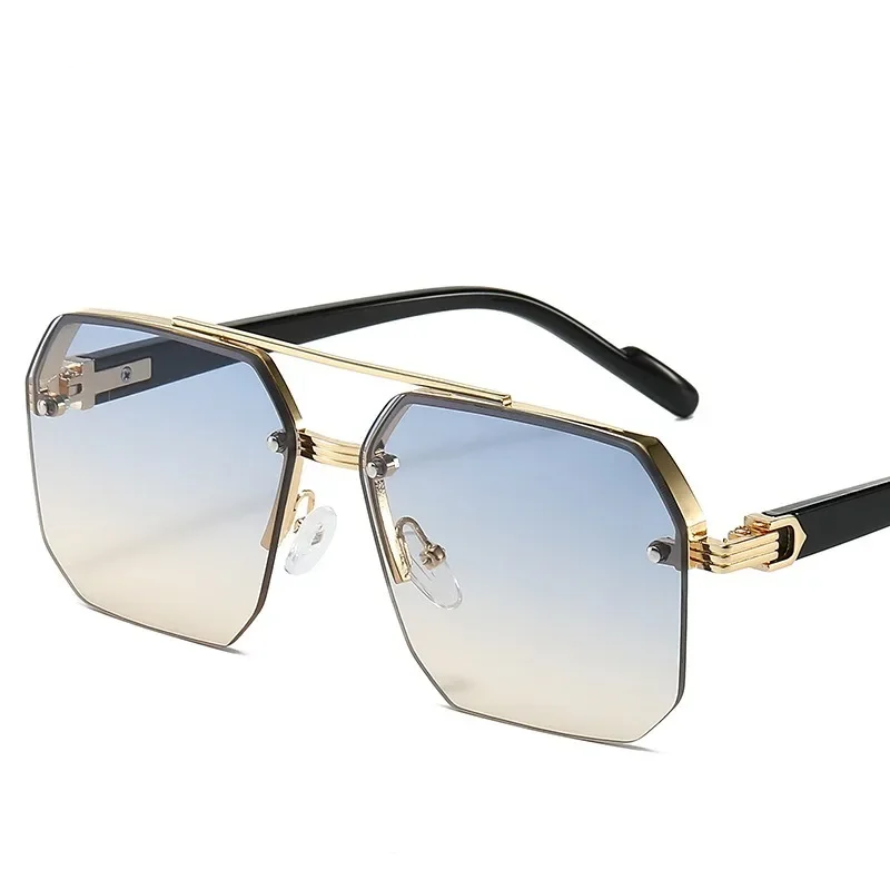 Men's Metal Sunglasses Square Half Frame