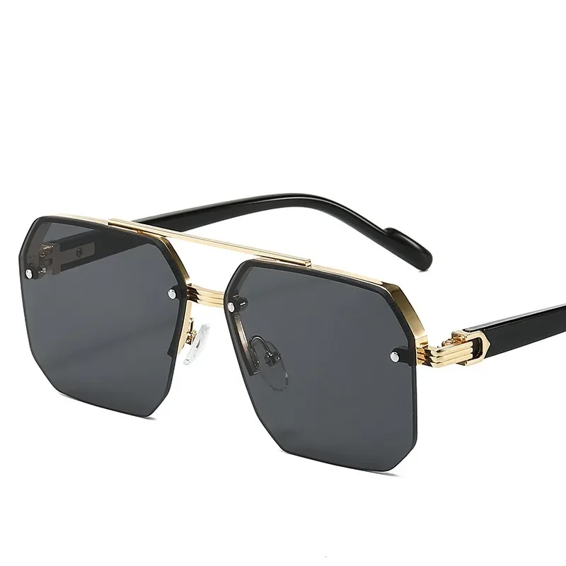 Men's Metal Sunglasses Square Half Frame