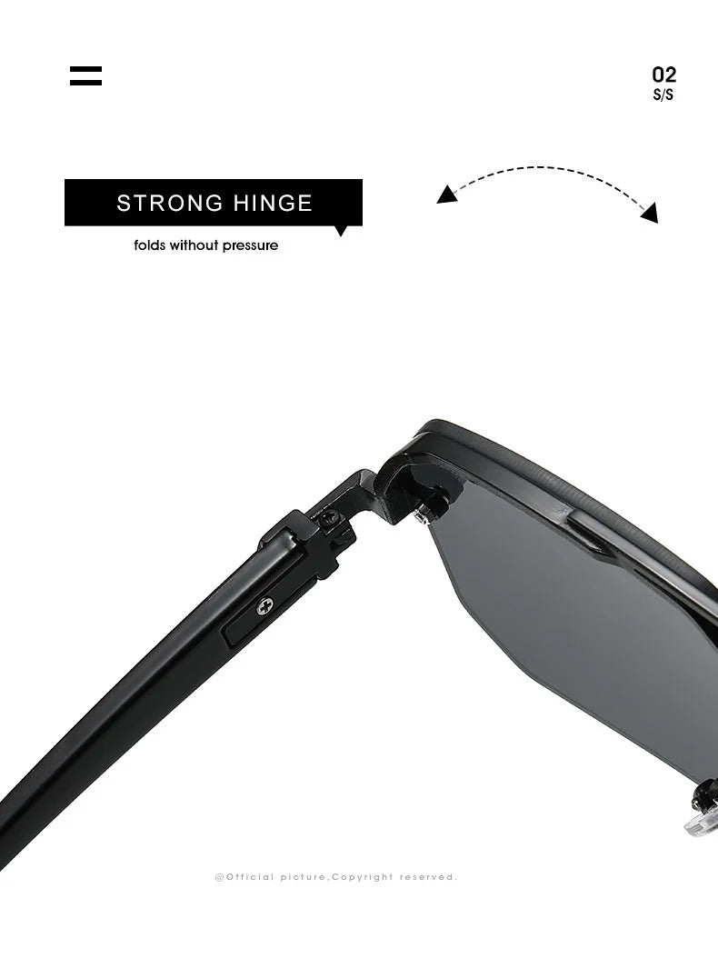 Men's Metal Sunglasses Square Half Frame