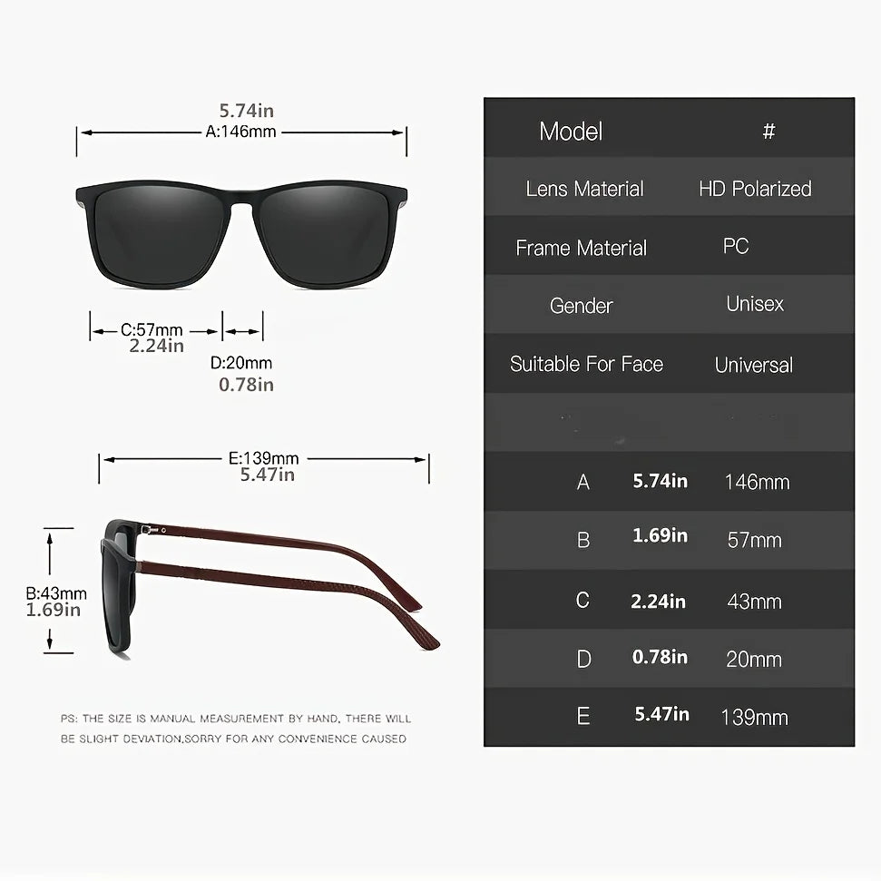 Men's Sports Sunglasses Polarized Square Sunglasses UV400